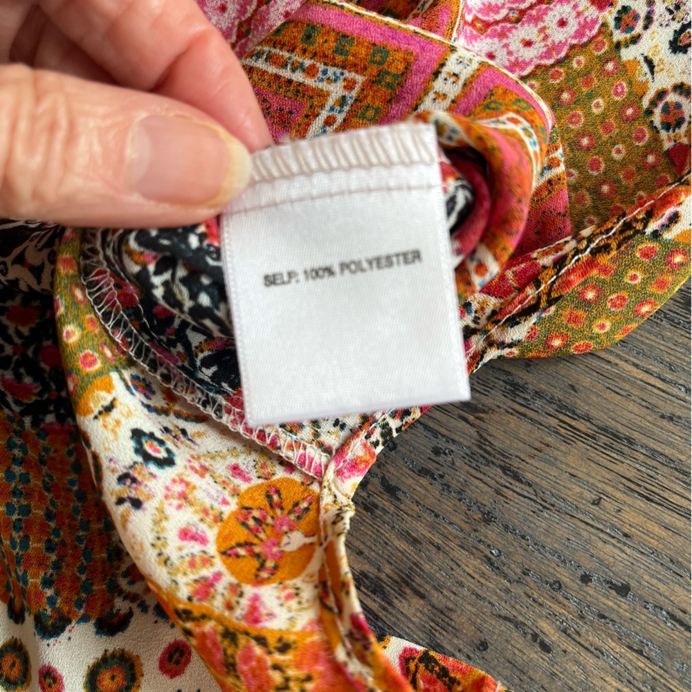 Rose + Olive Patchwork High-Neck Sleeveless Blous… - image 7